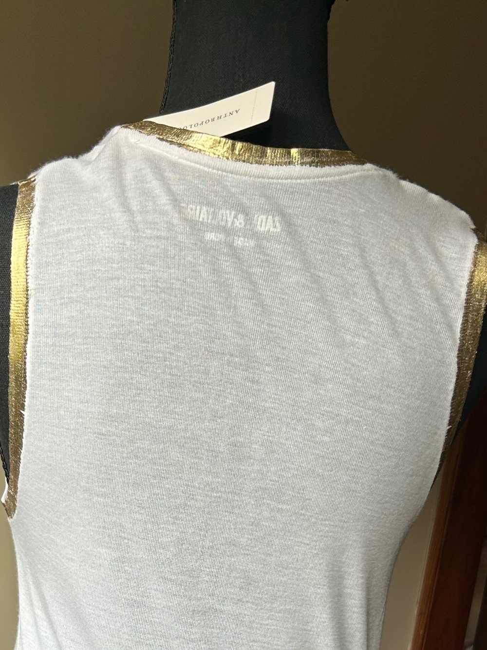 Zadig & Voltaire Scoop-Neck Golden-Foil wrapped Tank - Picture 8 of 11